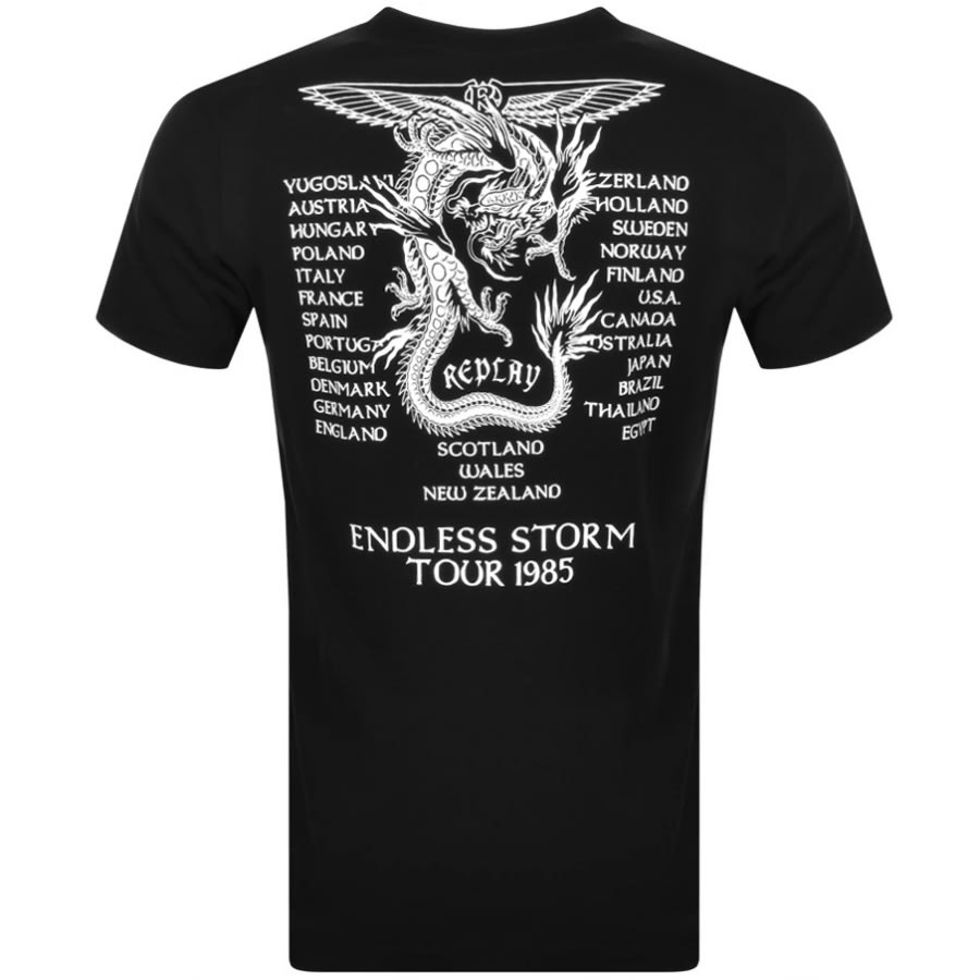 Alternative Image for ProductReplay Logo Crew Neck T Shirt Black2